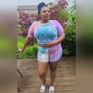 Tie-Dye Pastel Bike Shorts - Women